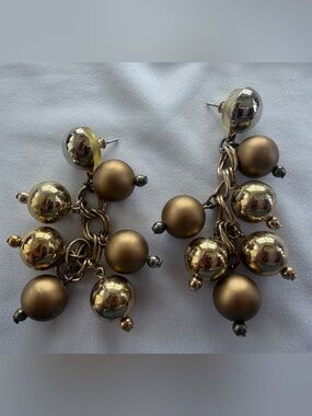 Fun Gold-Tone Cluster Drop Post Earrings